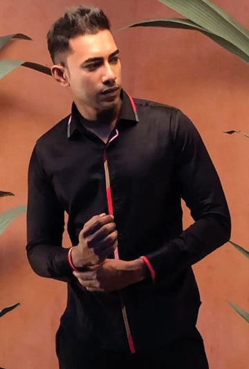 Shirt With Multi-hue Trim