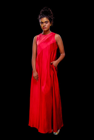 Sleeveless Ombré Panel Gown