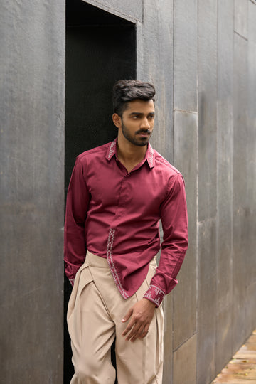 Maroon Tulsi Madam Shirt