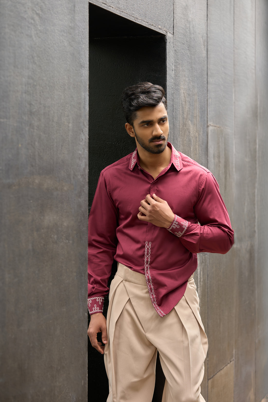 Maroon Tulsi Madam Shirt