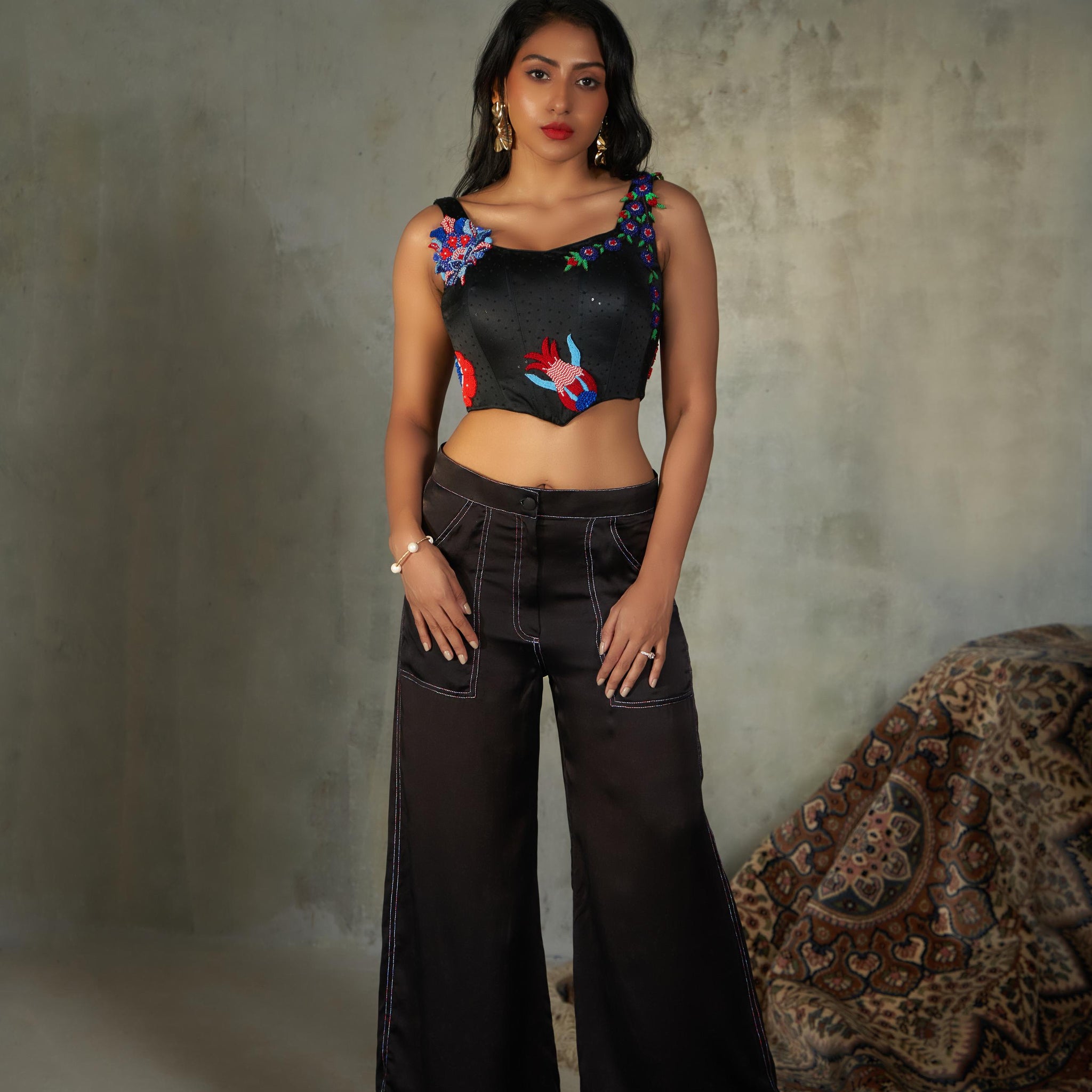 Corset With Low Waist Pants