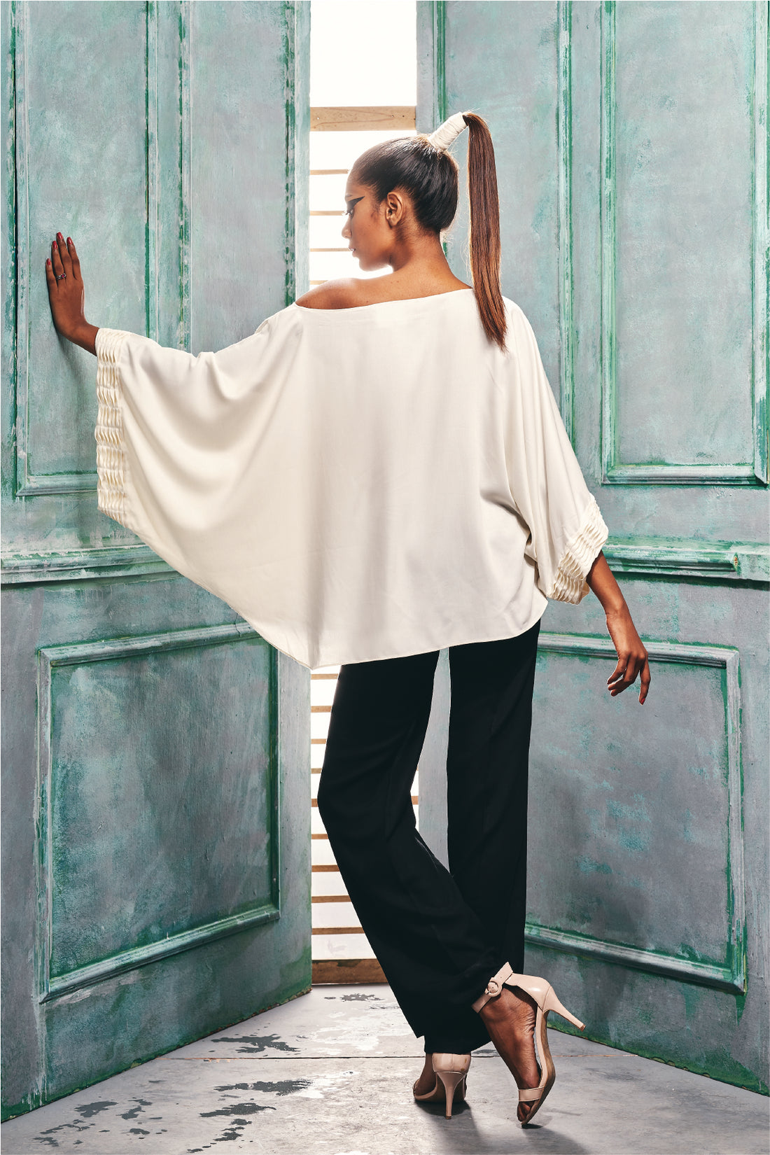Oversized Top With Pin-tuck Detail