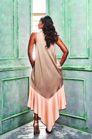 Sleeveless Tunic Dress With an Asymmetric Hem