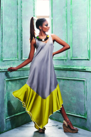 Sleeveless Tunic Dress With an Asymmetric Hem